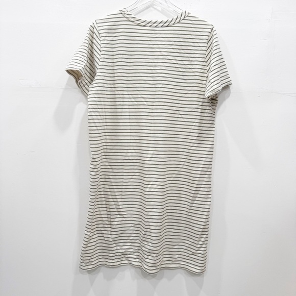 Buffalo David Bitton Green Stripe T-Shirt Dress Short Sleeve Cotton Blend Large - Picture 2 of 6